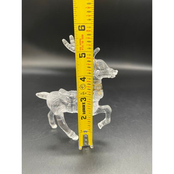 Vintage Set of 5 Acrylic Reindeer Christmas Ornaments - Picture 2 of 5